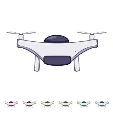 Drone quadcopter cartoon vector graphic Stock Illustration