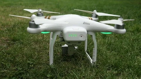 Drone Quadcopter Engines Start And Takeoff Stock Footage 80532743