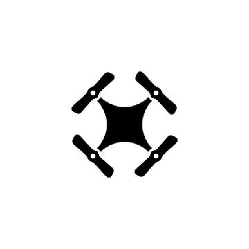 Drone Quadcopter Flat Vector Icon Stock Illustration