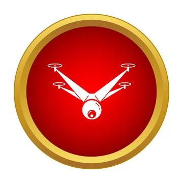 Drone quadcopter flying with camera icon Stock Illustration