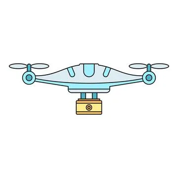 Drone quadcopter flying with camera icon illustration Illustrazione stock
