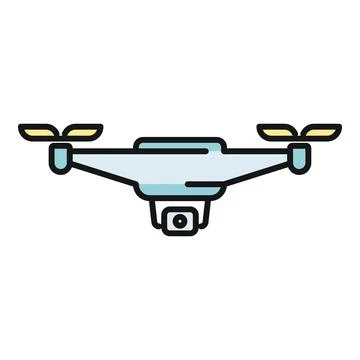 Drone quadcopter flying with camera icon illustration Stock Illustration