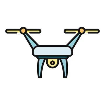 Drone quadcopter flying camera icon design vector Stock Illustration