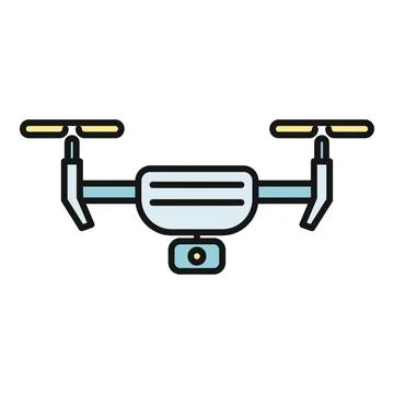 Drone quadcopter flying with camera icon illustration Stock Illustration