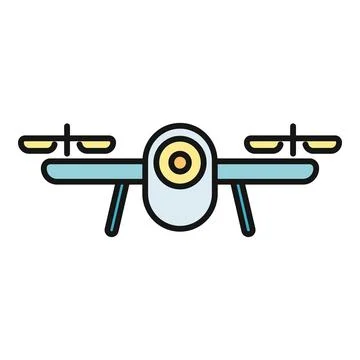 Drone quadcopter flying with camera icon illustration Stock Illustration