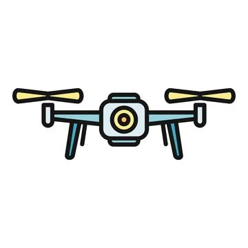 Drone quadcopter flying with camera illustration icon Stock Illustration