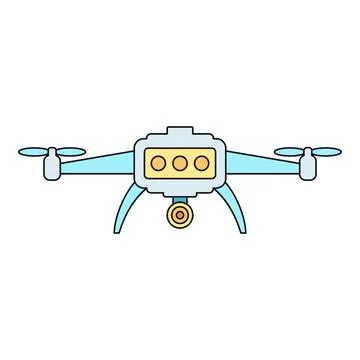 Drone quadcopter flying with camera illustration concept 스톡 일러스트