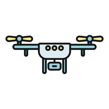Drone quadcopter flying with camera illustration icon Иллюстрация
