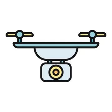 Drone quadcopter flying with camera surveillance icon Stockillustratie