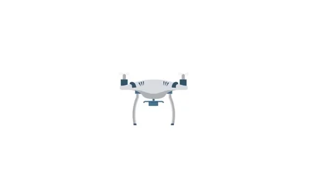 Drone Quadcopter Flying Cartoon Vector animation. Stock Footage 233344955