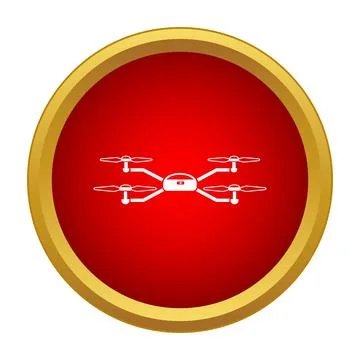 Drone quadcopter flying device for aerial surveillance icon Stock Illustration