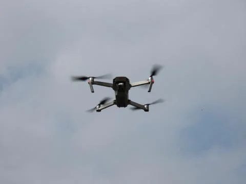 Drone quadcopter flying Stock Photos