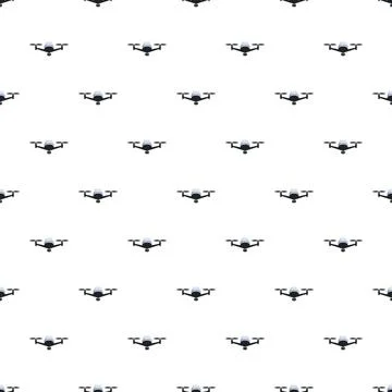 Drone quadcopter flying seamless pattern background Stock Illustration