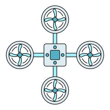 Drone quadcopter flying technology line art illustration Stock Illustration