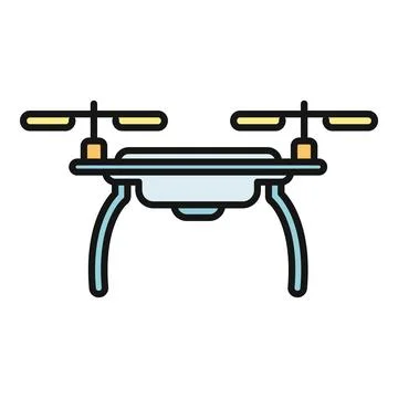 Drone quadcopter flying technology line icon Stock Illustration