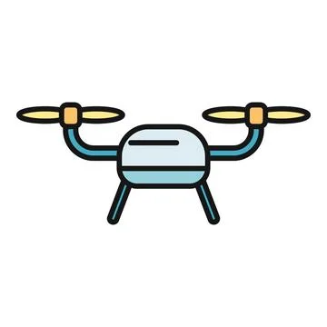 Drone quadcopter flying technology line icon concept Stockillustratie