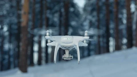 Drone quadcopter on the forest background Stock Footage 87770948