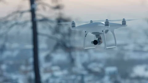 Drone quadcopter on the forest background Stock Footage 87771002