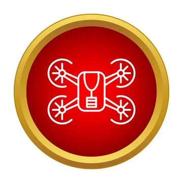 Drone quadcopter icon in red circle 스톡 일러스트