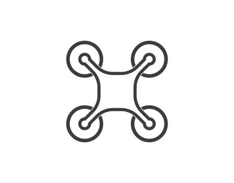 Drone, quadcopter icon. Vector illustration, flat design. Illustrazione stock