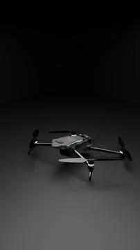 Drone quadcopter isolated render on dark background Illustrazione stock