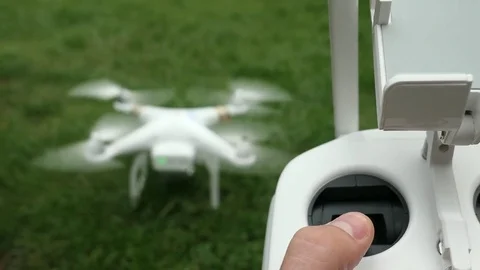Drone Quadcopter Landing Controller View Stock Footage 80533205