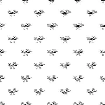 Drone quadcopter pattern repeating aerial technology design Stock Illustration