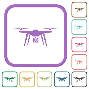 Drone quadcopter simple icons 스톡 일러스트