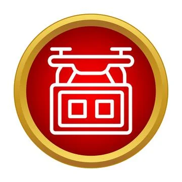 Drone quadcopter technology concept symbol line art Stock Illustration