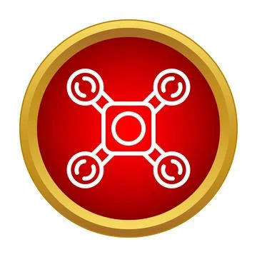 Drone quadcopter technology icon button for app Stock Illustration