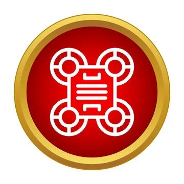 Drone quadcopter technology icon with red circle 스톡 일러스트