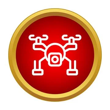 Drone quadcopter technology with red circle icon Stock Illustration