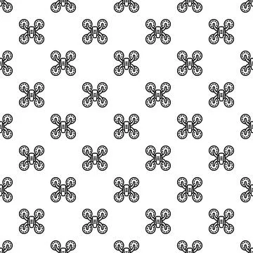 Drone quadcopter technology seamless pattern design Stock Illustration