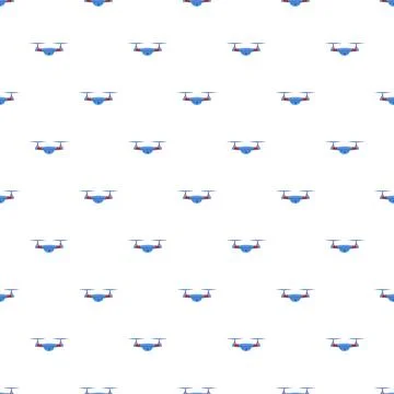 Drone quadcopter technology seamless pattern on white background Stock Illustration