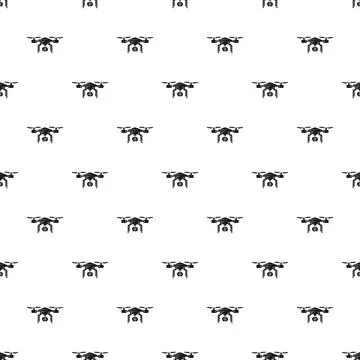 Drone quadcopter technology seamless pattern on white background 스톡 일러스트