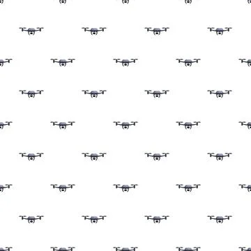 Drone quadcopter technology seamless pattern design background Stock Illustration