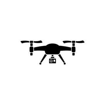 Drone Quadrocopter with Action Camera Flat Vector Icon Stock Illustration