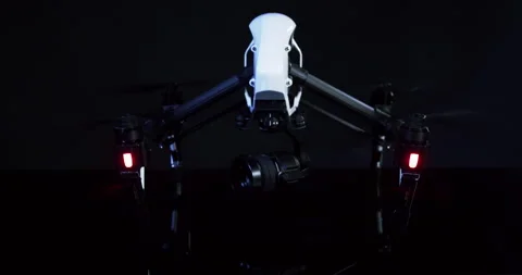 Drone Quadrocopter With Camera At a Studio Stock Footage 243460898
