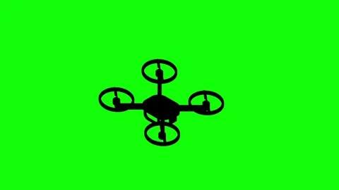 Drone, Quadrocopter icon on green screen animation (Chroma key) 库存影片 292588802