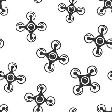 Drone quadrocopter icon seamless pattern background. Quadcopter camera vector Stockillustratie
