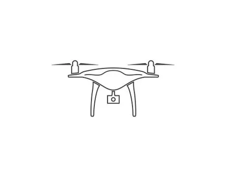 Drone, quadrocopter icon. Vector illustration, flat design. Stock Illustration