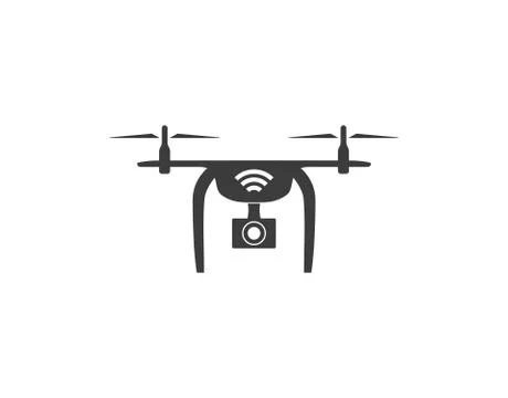 Drone, quadrocopter icon. Vector illustration, flat design. Stock Illustration