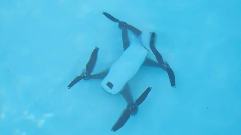 Drone quadrocopter underwater. Stock Footage 123124122
