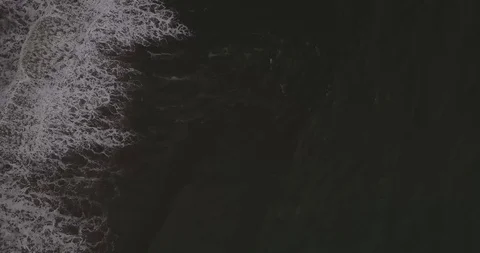 DRONE RABeach and waves drone shot 47 Stock Footage 127206891