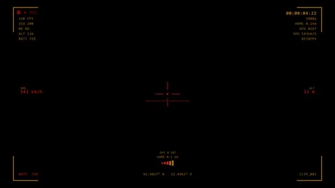 Drone racing FPV viewfinder overlay Stock Footage 335461225
