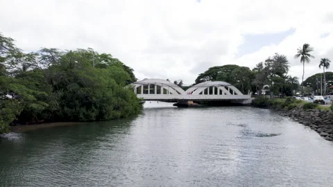 Drone rainbow bridge drone fly in  Stock Footage 170024844