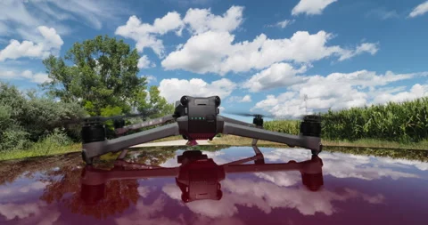 Drone ready for takeoff Stock Footage 269523993