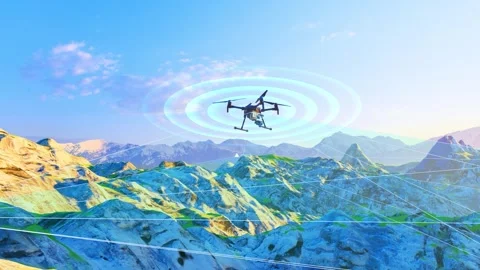 Drone reconnaissance of mountain terrain and elevation Stock Footage 333395463