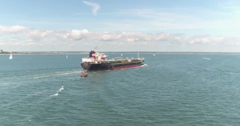 Drone Recording of a Cargo ship, 4K Stock Footage 182892388