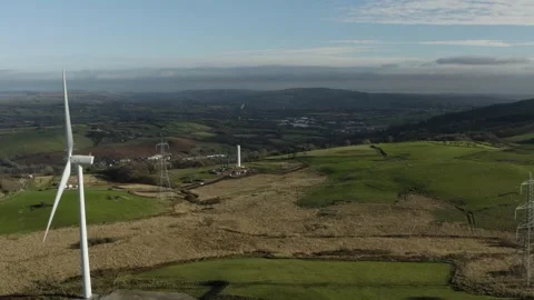 Drone Recording of a wind turbine construction, 4K Stock Footage 179322920